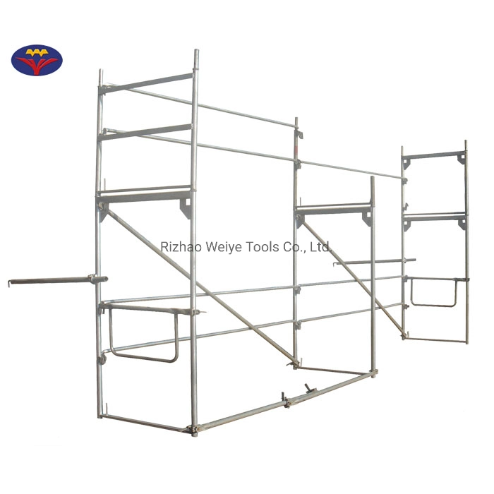 European Standard German Type Layher Facade Scaffolding Frame for Masonry Building Construction