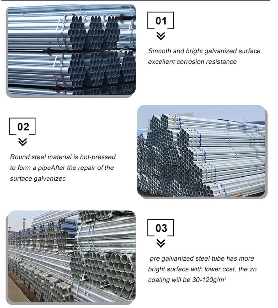 48.3mm Scaffolding Gi Steel Tube for Construction Iron Prices of Galvanized Pipe