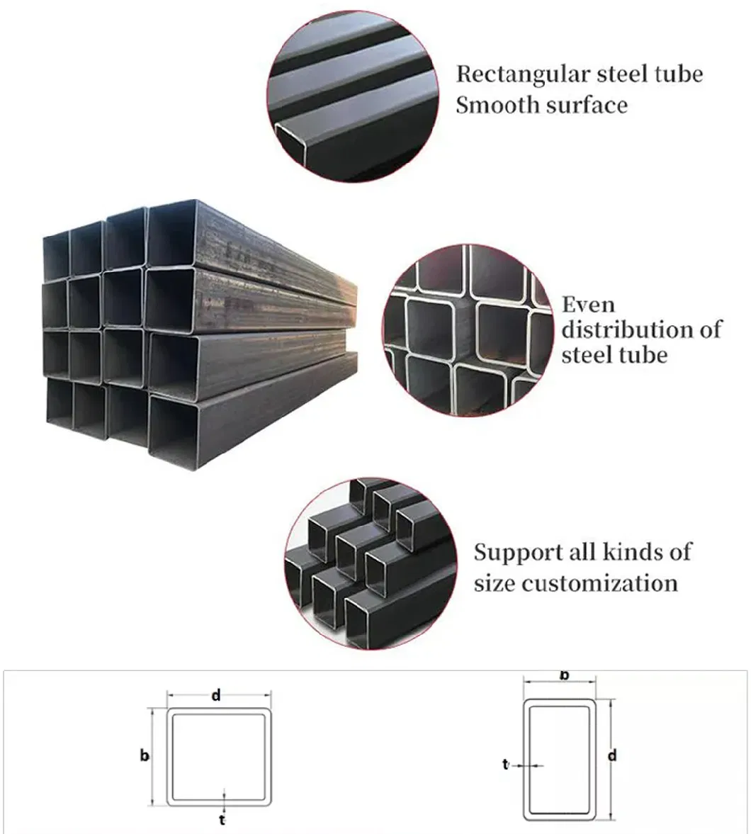 Square Steel Tube 100mm*100mm Factory Wholesale Square Hollow Section for Greenhouse
