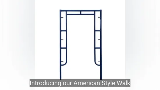 Certified Construction Building Portable Mobile Ladder Scaffolding System Steel Shoring American Style Walk Through Frame 