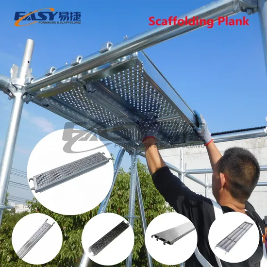 Easy Scaffolding 230/320mm Osha BS1139 En Eurpo American Australia Type Galvanized Scaffold Metal/Aluminum Walk Board Steel Deck Plank for Construction 
